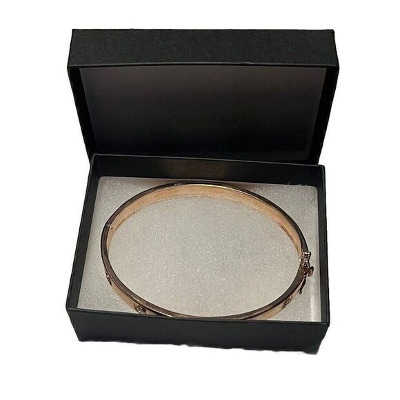 Rose Toned Diamond Eternity Bracelet Sterling Silver 14kt Rose Gold Overlay - Picture 5 of 13